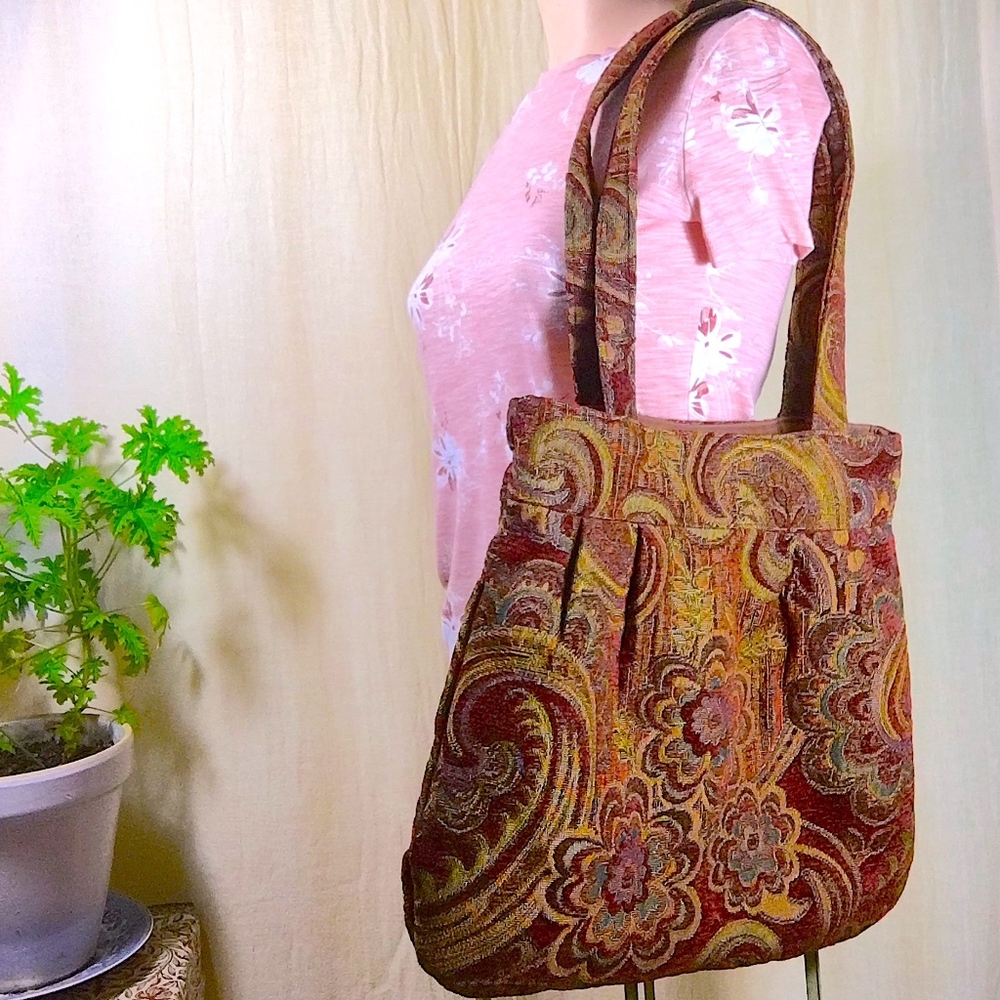 Large Paisley Tapestry Bag Purse - Picture 3 of 3
